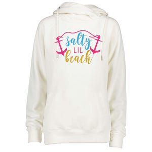 Salty Lil Beach Funny Vacation Womens Funnel Neck Pullover Hood