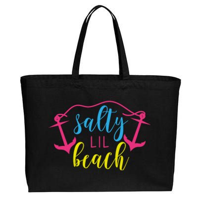 Salty Lil Beach Funny Vacation Cotton Canvas Jumbo Tote