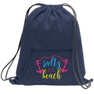 Salty Lil Beach Funny Vacation Sweatshirt Cinch Pack Bag