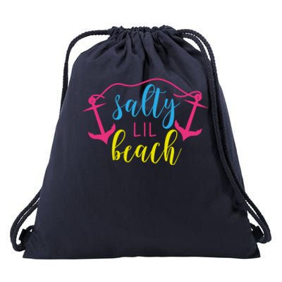 Salty Lil Beach Funny Vacation Drawstring Bag