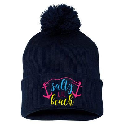 Salty Lil Beach Funny Vacation Pom Pom 12in Knit Beanie