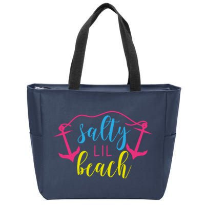 Salty Lil Beach Funny Vacation Zip Tote Bag