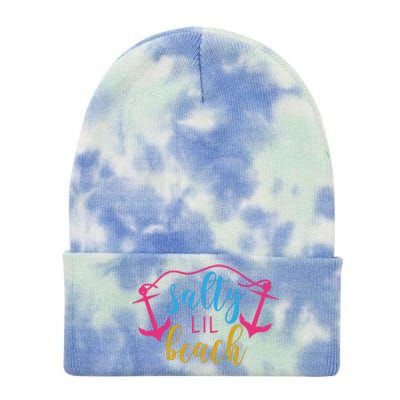 Salty Lil Beach Funny Vacation Tie Dye 12in Knit Beanie