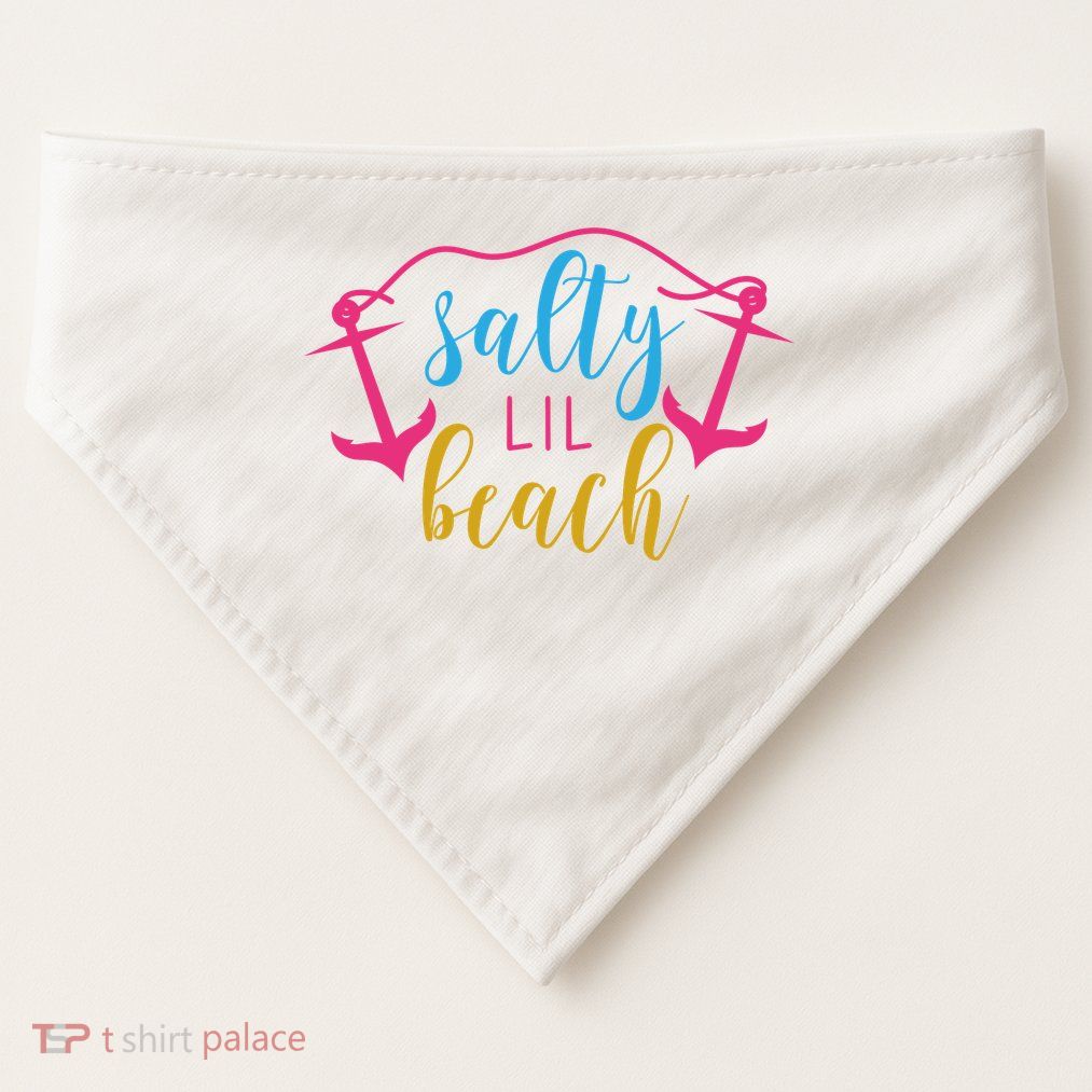 Salty Lil Beach Funny Vacation USA-Made Doggie Bandana