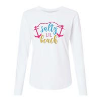 Salty Lil Beach Funny Vacation Womens Cotton Relaxed Long Sleeve T-Shirt