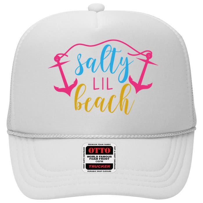 Salty Lil Beach Funny Vacation High Crown Mesh Back Trucker Hat