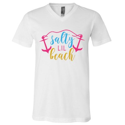 Salty Lil Beach Funny Vacation V-Neck T-Shirt