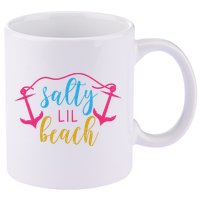 Salty Lil Beach Funny Vacation 11oz C Handle Ceramic Mug