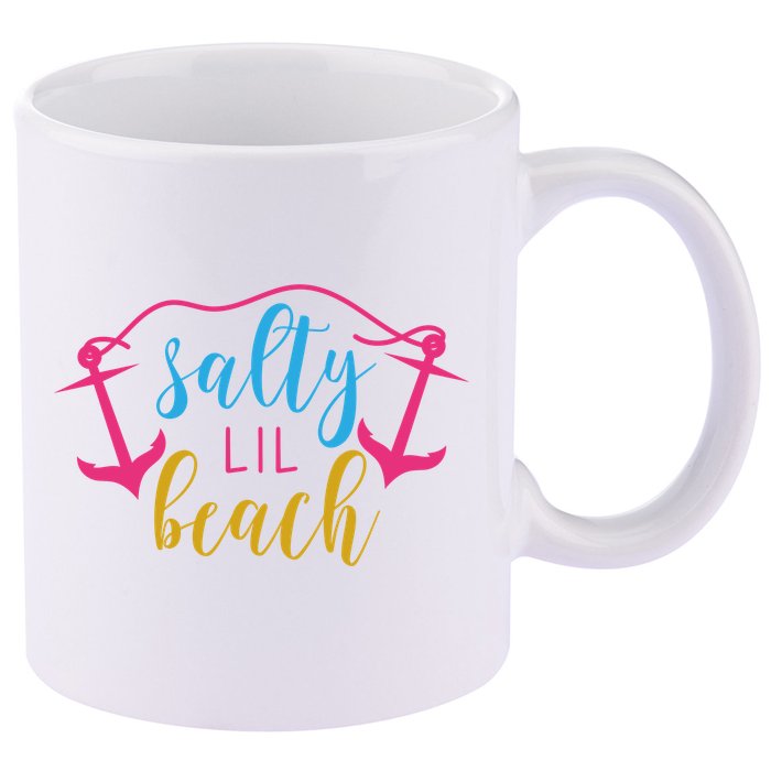 Salty Lil Beach Funny Vacation 11oz C Handle Ceramic Mug