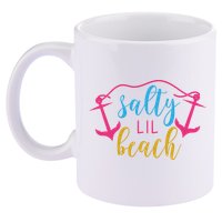 Salty Lil Beach Funny Vacation 11oz C Handle Ceramic Mug