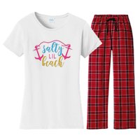 Salty Lil Beach Funny Vacation Women's Flannel Pajama Set