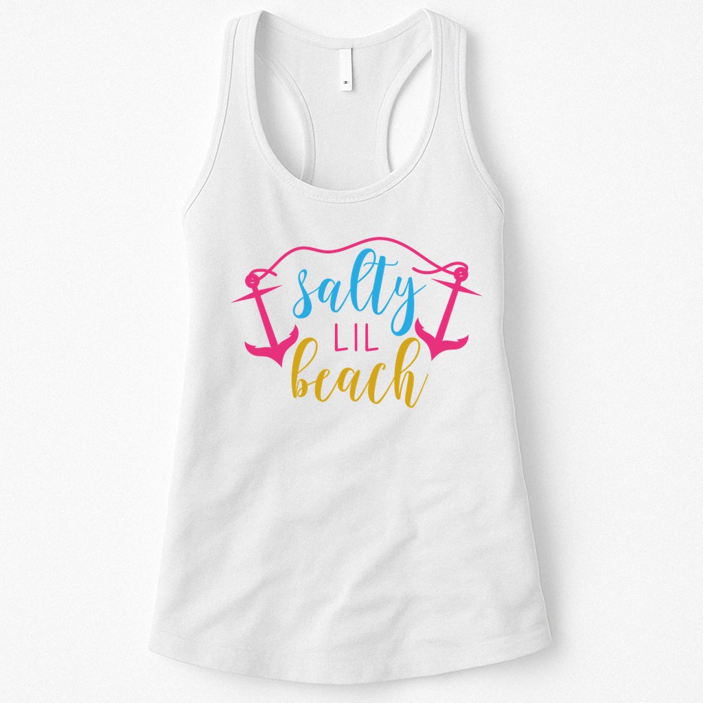Salty Lil Beach Funny Vacation Womens Tank Top