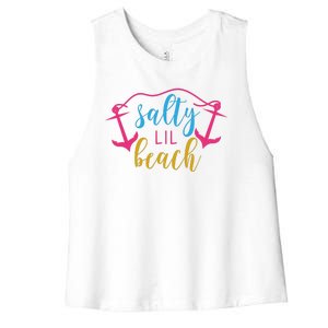 Salty Lil Beach Funny Vacation Women's Racerback Cropped Tank