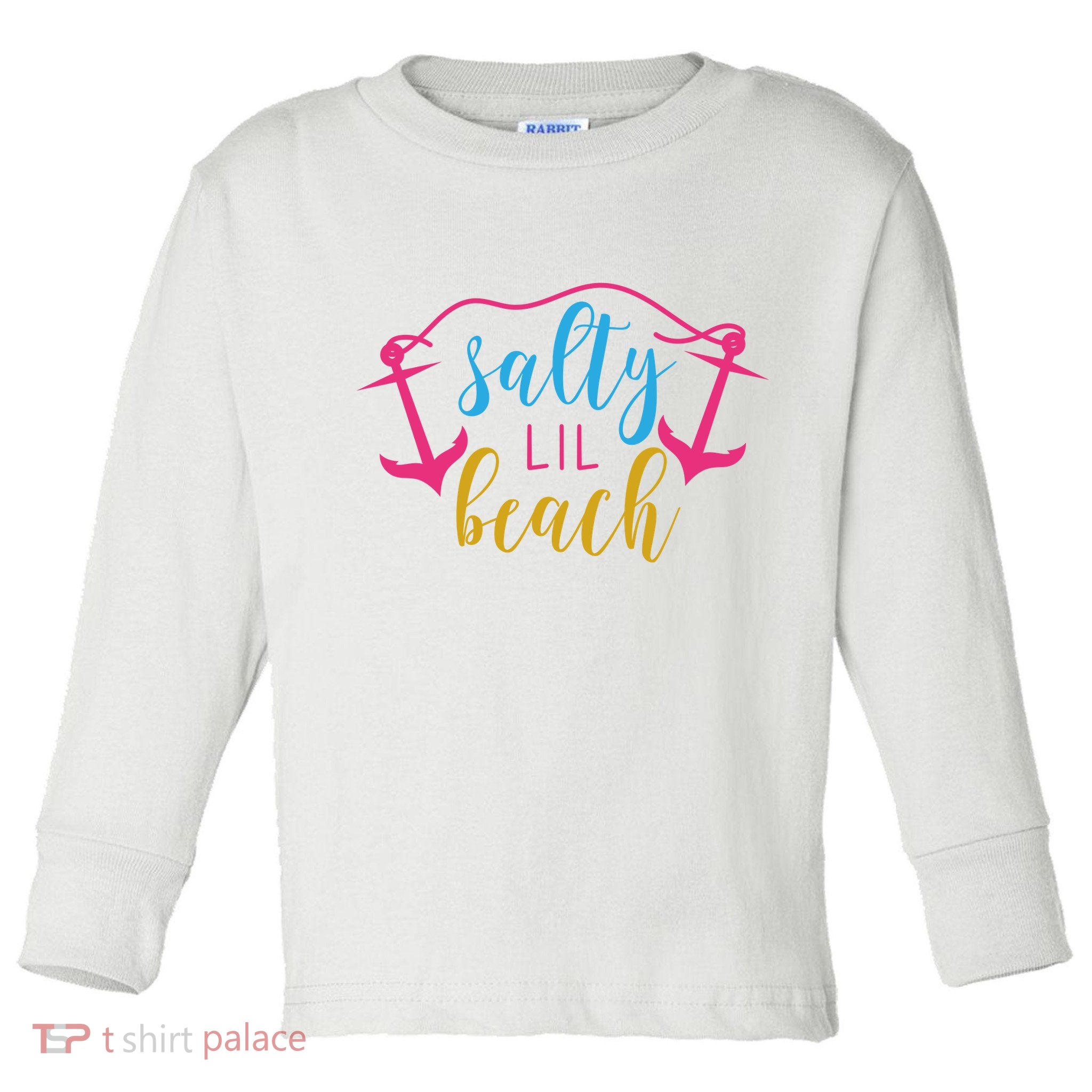 Salty Lil Beach Funny Vacation Toddler Long Sleeve Shirt
