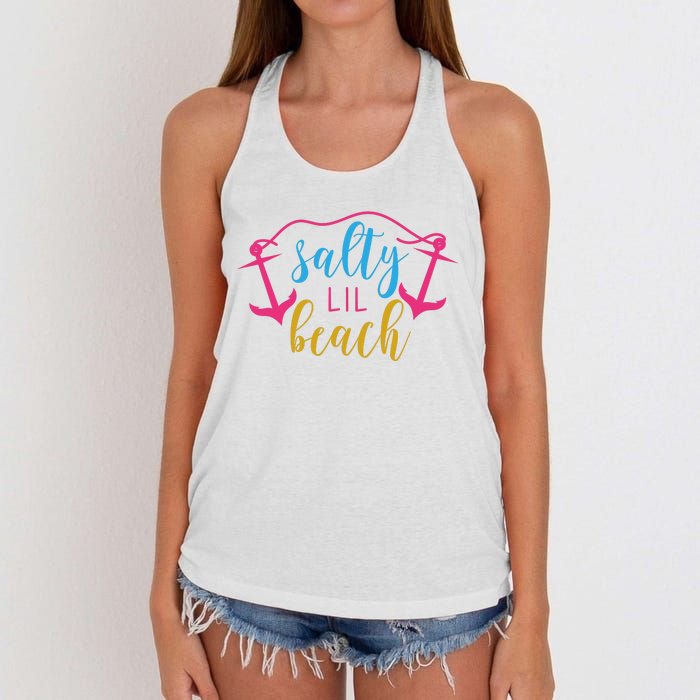 Salty Lil Beach Funny Vacation Women's Knotted Racerback Tank