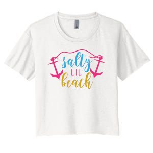 Salty Lil Beach Funny Vacation Women's Crop Top Tee