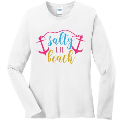Salty Lil Beach Funny Vacation Ladies Long Sleeve Shirt