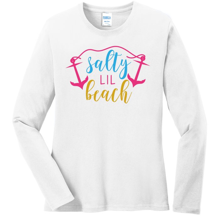 Salty Lil Beach Funny Vacation Ladies Long Sleeve Shirt