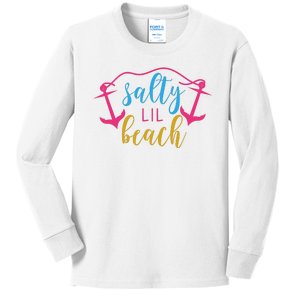 Salty Lil Beach Funny Vacation Kids Long Sleeve Shirt