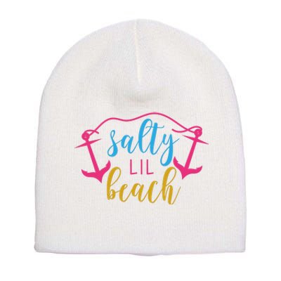 Salty Lil Beach Funny Vacation Short Acrylic Beanie