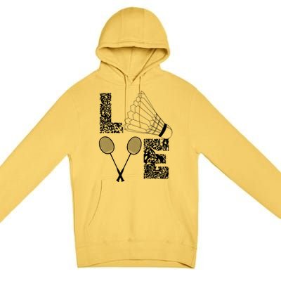 Shuttlecock Love Badminton Racquet Smashs Gift Premium Pullover Hoodie