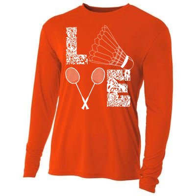 Shuttlecock Love Badminton Racquet Smashs Gift Cooling Performance Long Sleeve Crew