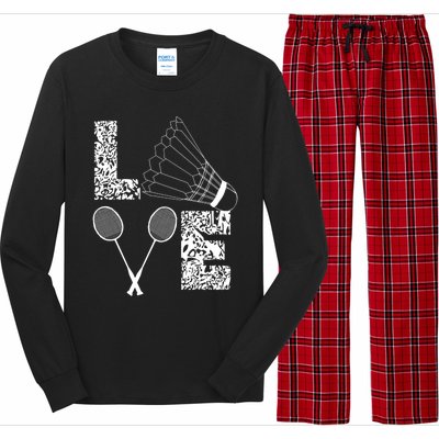 Shuttlecock Love Badminton Racquet Smashs Gift Long Sleeve Pajama Set