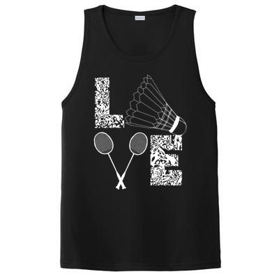 Shuttlecock Love Badminton Racquet Smashs Gift PosiCharge Competitor Tank