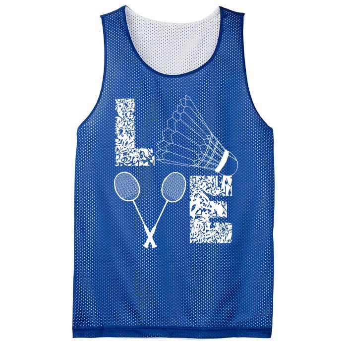 Shuttlecock Love Badminton Racquet Smashs Gift Mesh Reversible Basketball Jersey Tank