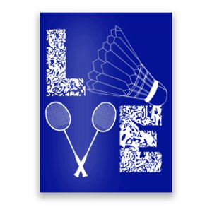 Shuttlecock Love Badminton Racquet Smashs Gift Poster