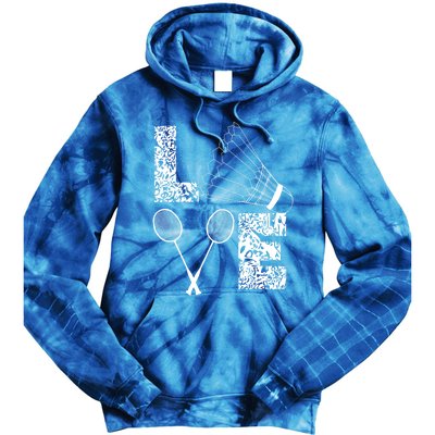 Shuttlecock Love Badminton Racquet Smashs Gift Tie Dye Hoodie