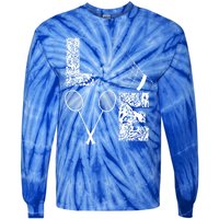 Shuttlecock Love Badminton Racquet Smashs Gift Tie-Dye Long Sleeve Shirt