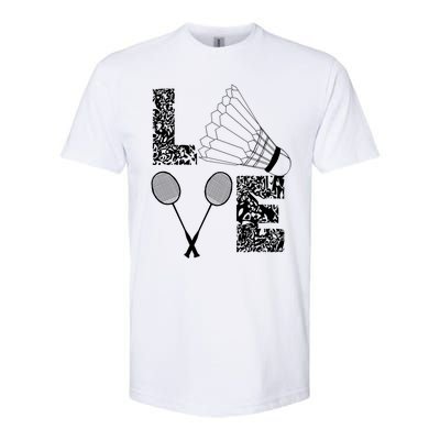 Shuttlecock Love Badminton Racquet Smashs Gift Softstyle CVC T-Shirt