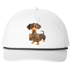 Short Legs Big Attitude Dachshund Cool Gift Snapback Five-Panel Rope Hat