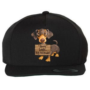 Short Legs Big Attitude Dachshund Cool Gift Wool Snapback Cap