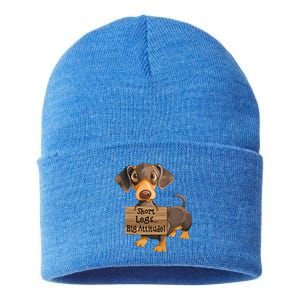 Short Legs Big Attitude Dachshund Cool Gift Sustainable Knit Beanie