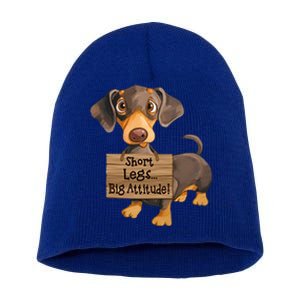 Short Legs Big Attitude Dachshund Cool Gift Short Acrylic Beanie