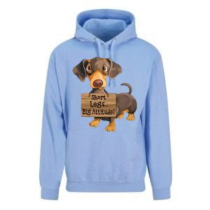 Short Legs Big Attitude Dachshund Cool Gift Unisex Surf Hoodie