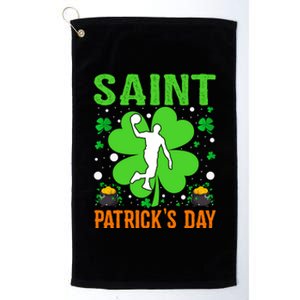 Shamrock Lucky Basketball Player St Patrick's Day Gift Platinum Collection Golf Towel