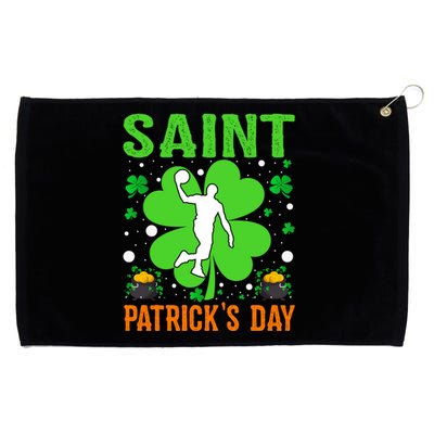 Shamrock Lucky Basketball Player St Patrick's Day Gift Grommeted Golf Towel