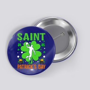 Shamrock Lucky Basketball Player St Patrick's Day Gift Button