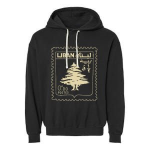 Support Lebanon Beirut Map Lebanese Flag Garment-Dyed Fleece Hoodie