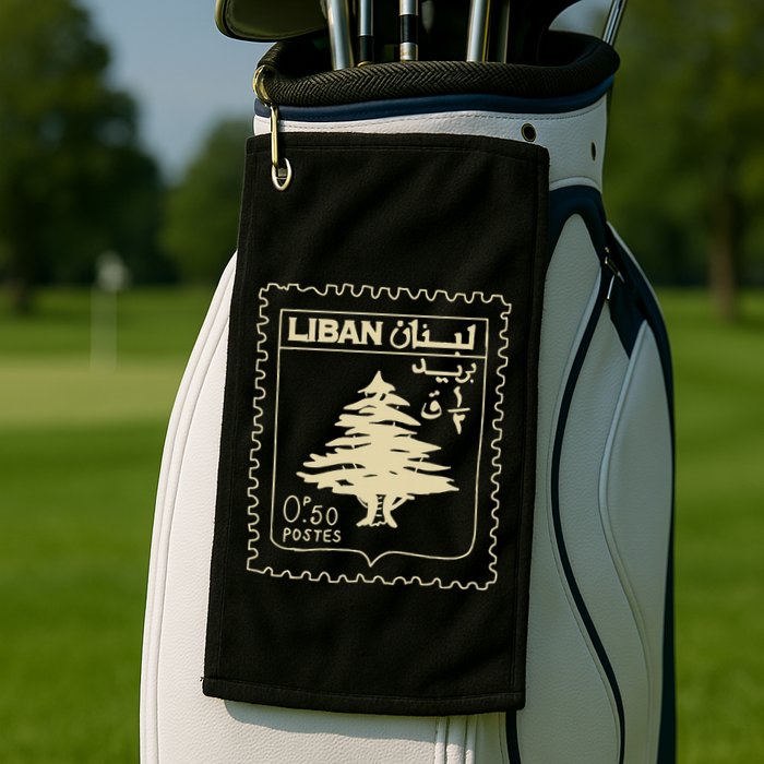 Support Lebanon Beirut Map Lebanese Flag Golf Towel