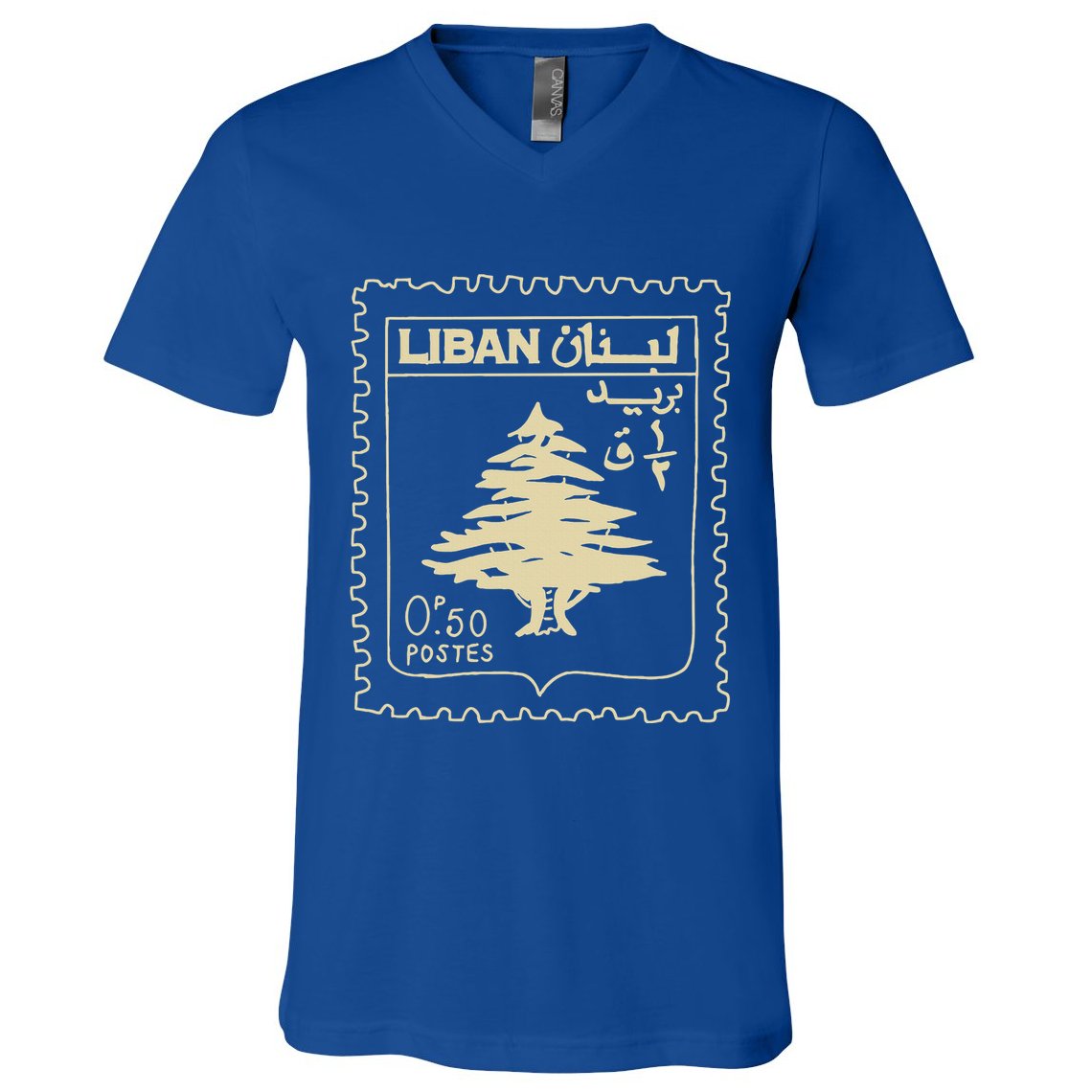 Support Lebanon Beirut Map Lebanese Flag V-Neck T-Shirt