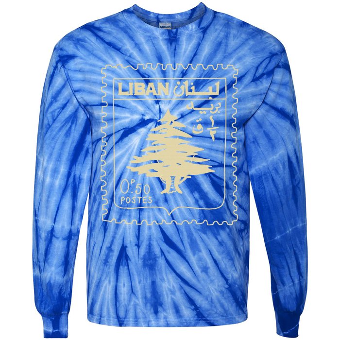 Support Lebanon Beirut Map Lebanese Flag Tie-Dye Long Sleeve Shirt