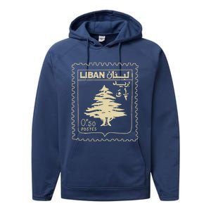 Support Lebanon Beirut Map Lebanese Flag Performance Fleece Hoodie