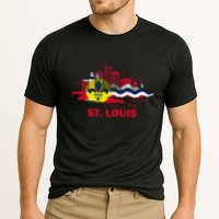 St. Louis City Flag Downtown Skyline St. Louis Skyline Cooling Performance Crew T-Shirt