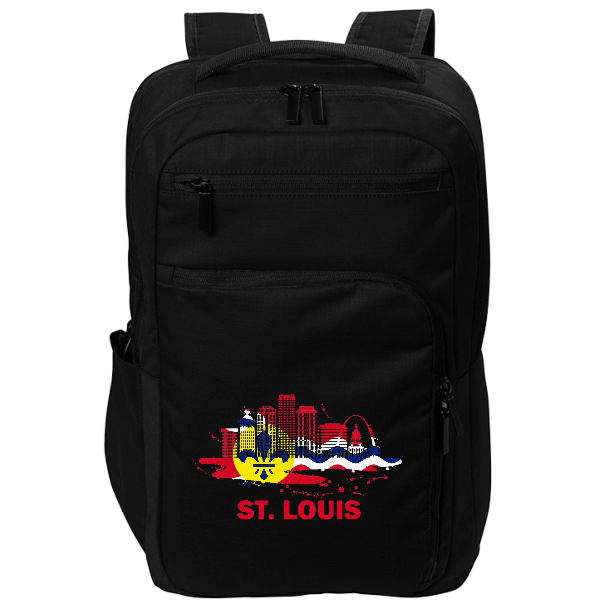 St. Louis City Flag Downtown Skyline St. Louis Skyline Impact Tech Backpack