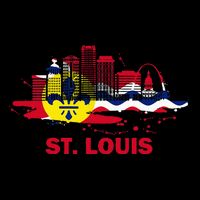 St. Louis City Flag Downtown Skyline St. Louis Skyline Impact Tech Backpack
