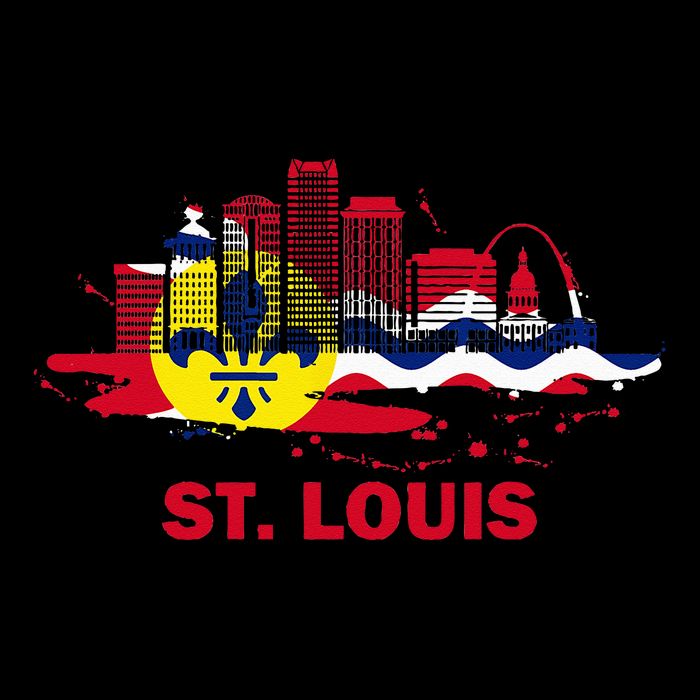 St. Louis City Flag Downtown Skyline St. Louis Skyline Impact Tech Backpack